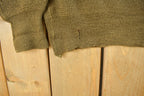 Vintage 1980s Military Wool Olive Henley Knit Sweater Men's Medium
