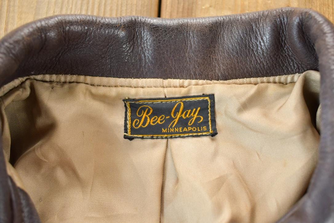 Vintage 1940s Bee Jay Leather Fringe Buckskin Riding Jacket Made In USA