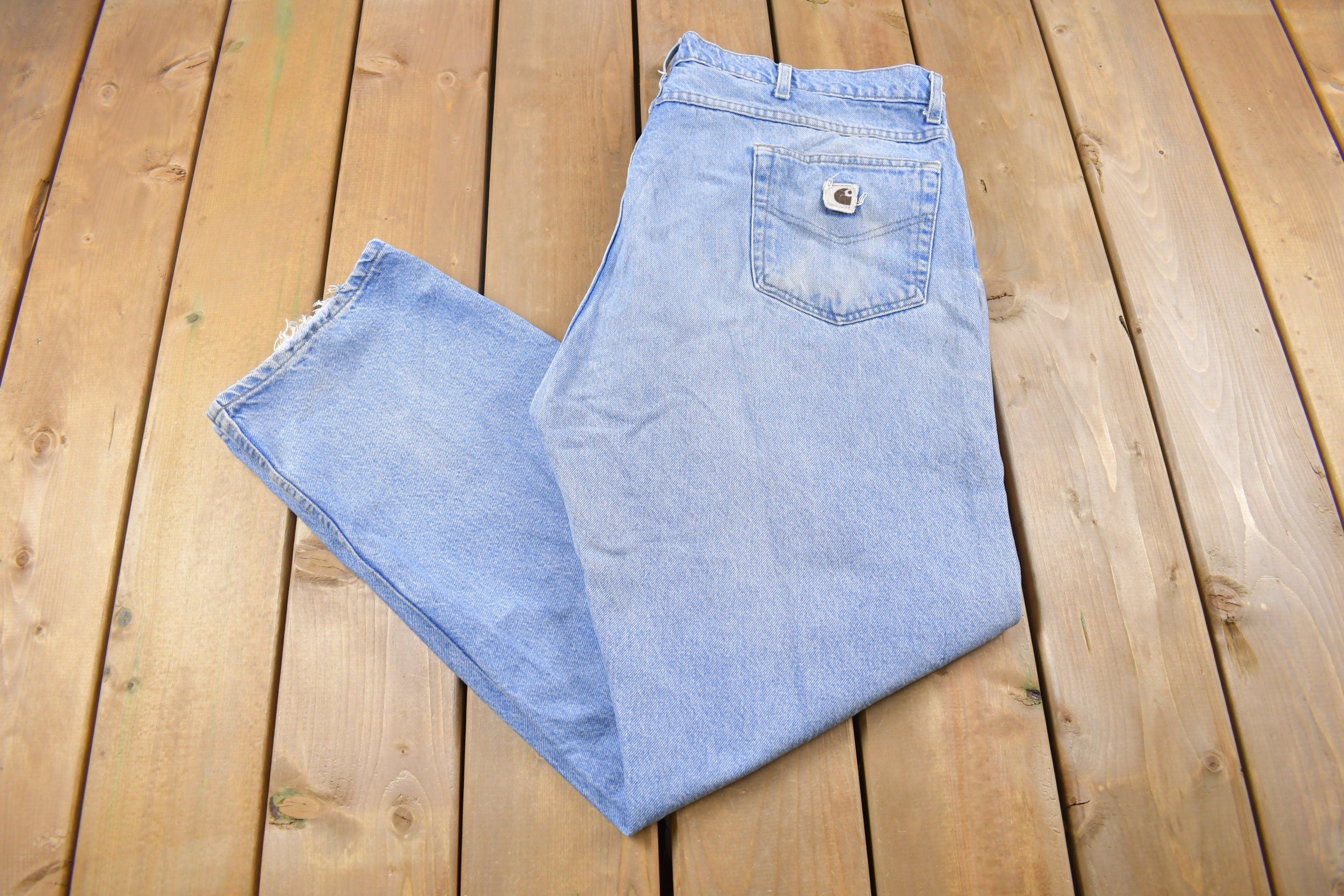 Vintage 1990s Carhartt White Patch Work Pants Size 44 x 32
