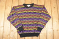 Vintage 1990s Expressions Worldwide Abstract Knit Crewneck Sweater Mens L  90s Knitted Sweatshirt  Vintage Preppy Knits