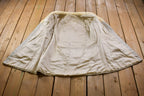 Vintage 1960s White Mink Fur Leather Panel Coat
