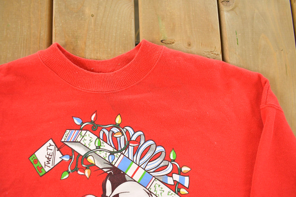 Vintage 1990s Looney Tunes Christmas Crewneck Sweatshirt Men's Large