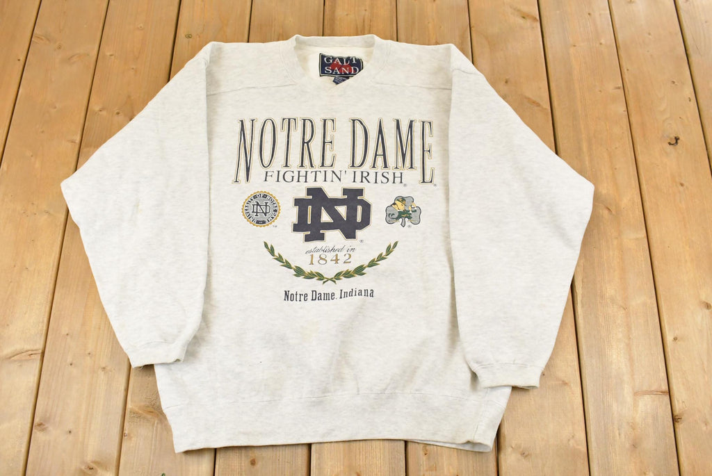 Vintage 1990s Notre Dame University Collegiate Crewneck Sweatshirt Men's Large