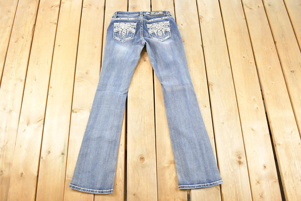 Vintage Deadstock Y2K Grace LA Bedazzled Low Rise Jeans Women's Size 27 x 32