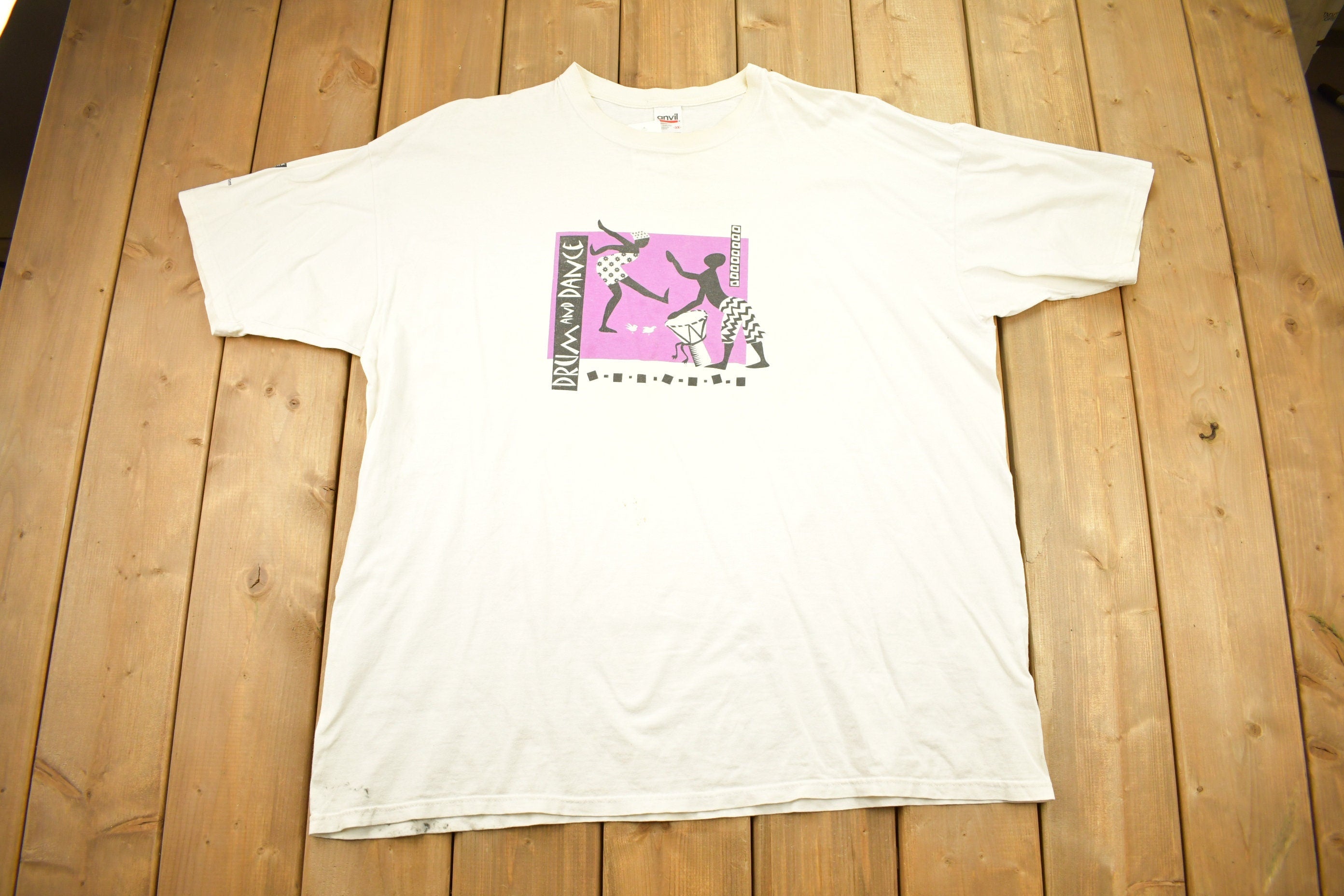 Vintage 1990s Drum And Dance Graphic T Shirt Music Promo Graphic