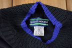 Vintage 1990s Sports Accent Geometric Patchwork Mockneck Sweatshirt