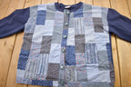 Vintage 1990s Simply Basic Cute Button Up Patchwork Sweater