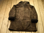 Vintage 1990s Suede Leather Fur Coat