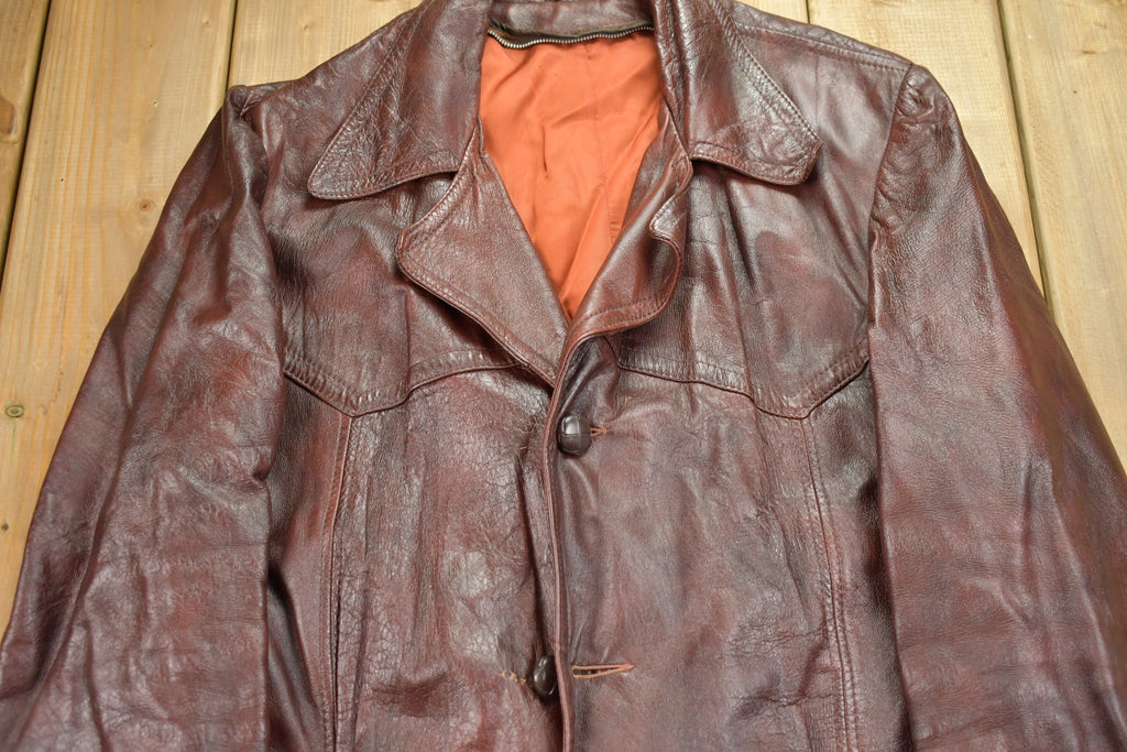 Vintage 1970s Leather Full Length Jacket
