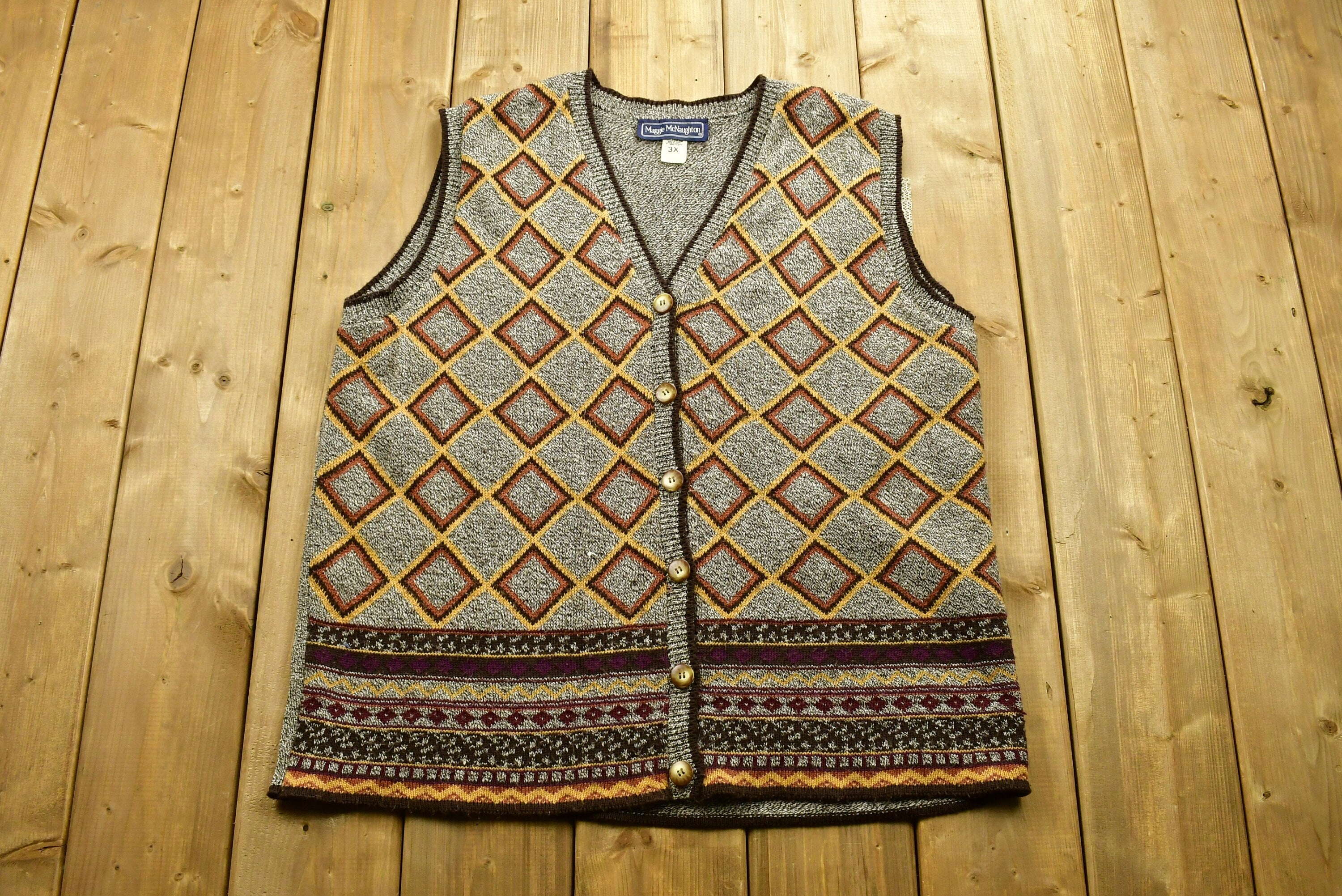 Vintage 90's Maggie McNaughton Knitted Sweater Vest