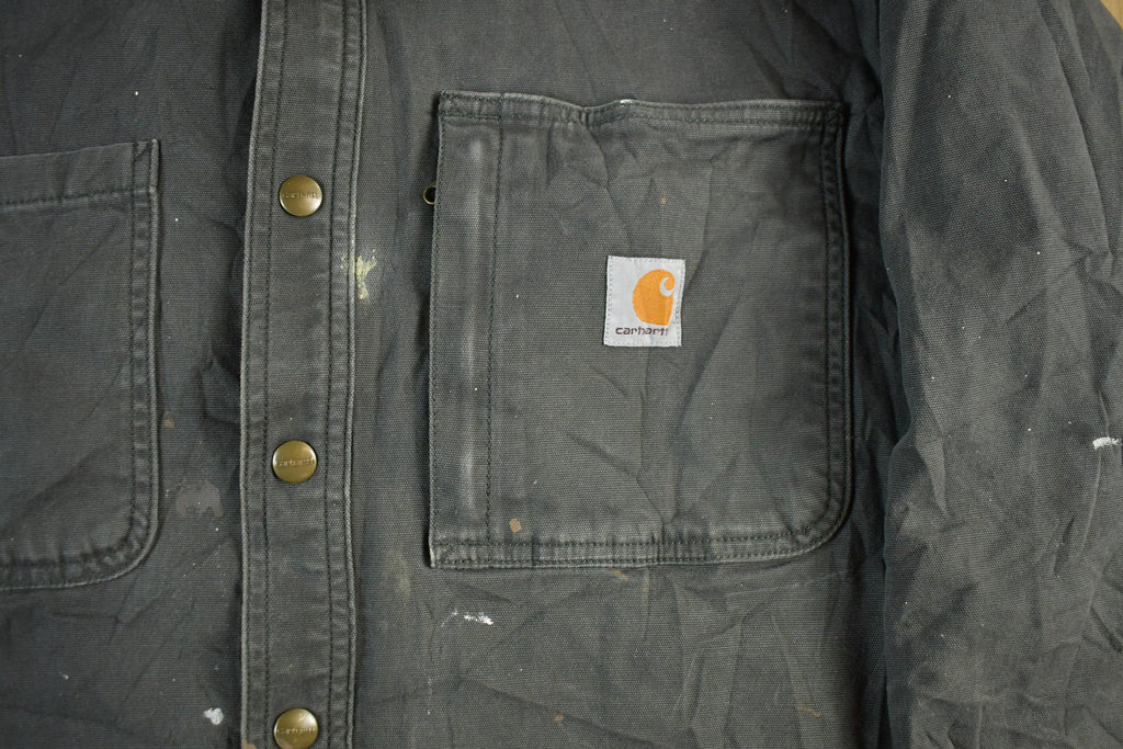 Vintage 1990s Carhartt Blanket Lined Shirt Jacket Men's Medium