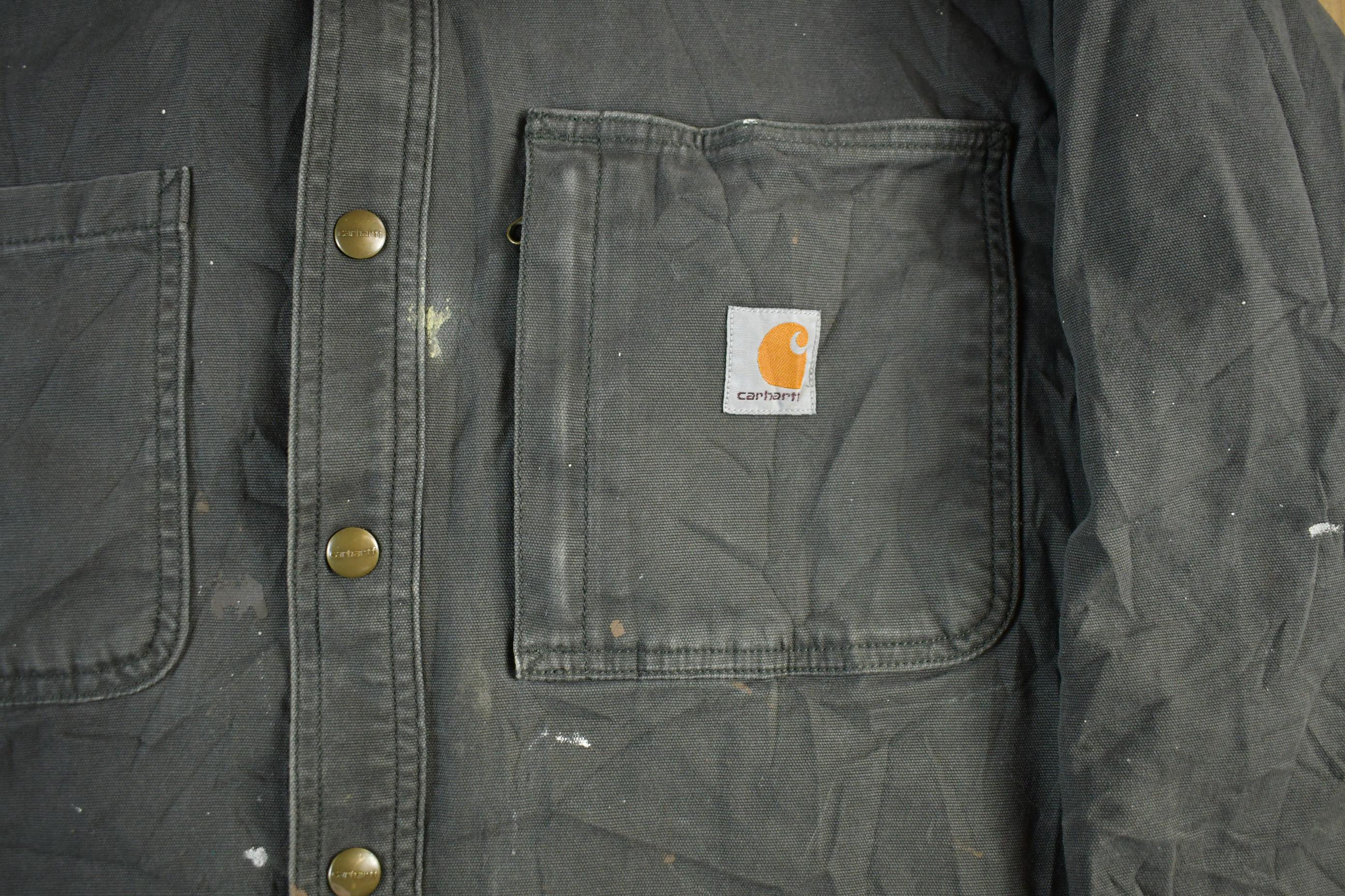 Vintage 1990s Carhartt Blanket Lined Shirt Jacket Men's Medium