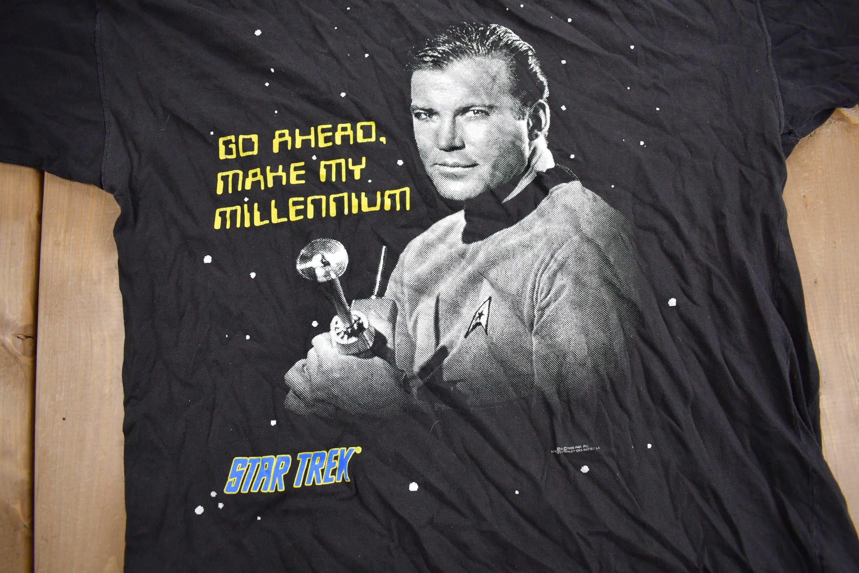 Vintage 1996 Star Trek Go Ahead Make My Millennium Promo T-shirt