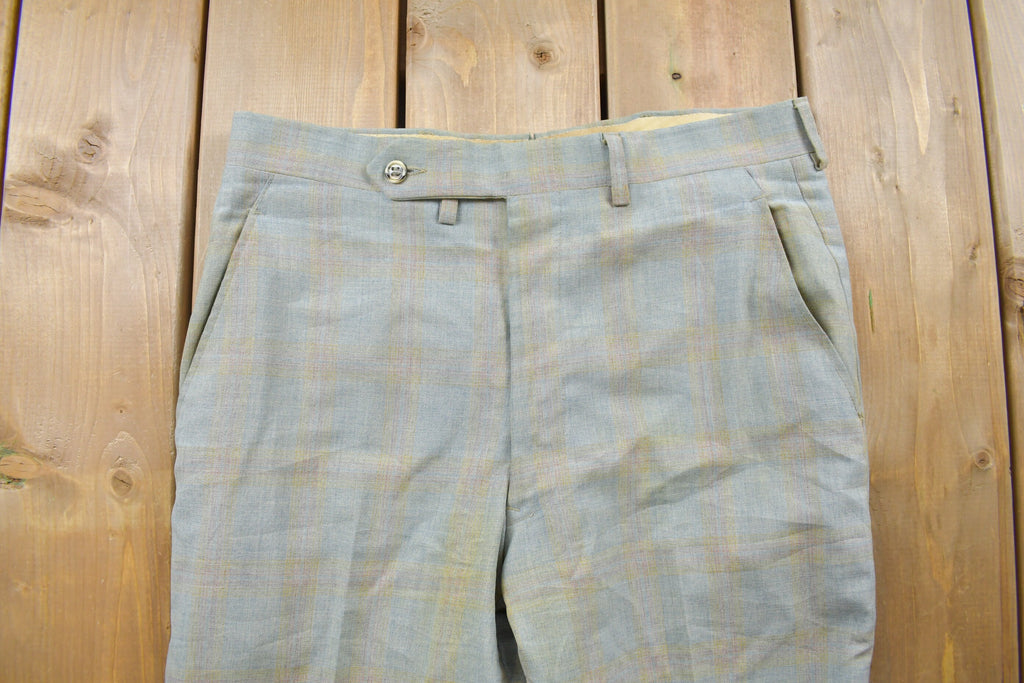 Vintage 1980's Plaid Dress Pants 32 x 32