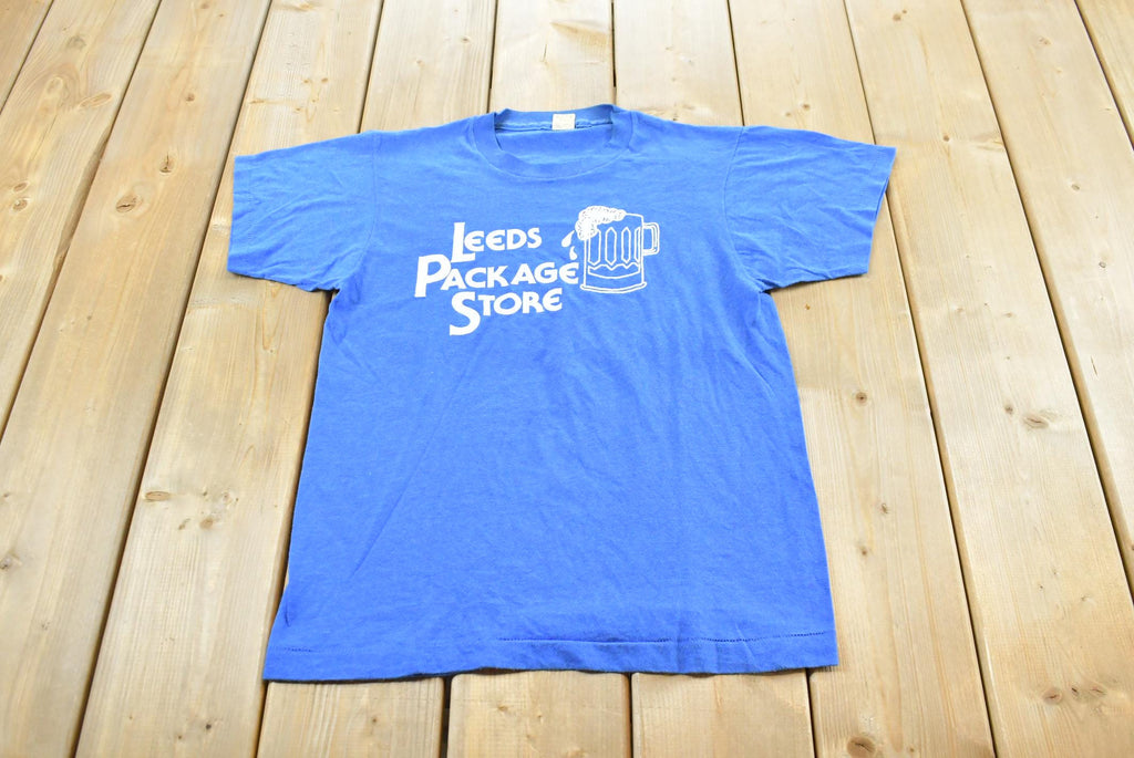 Vintage 1990s Leeds Package Store Beer Souvenir Promotional T-Shirt Men's S / Made in USA / Bar Tee / 90s Streetwear / Screen Stars