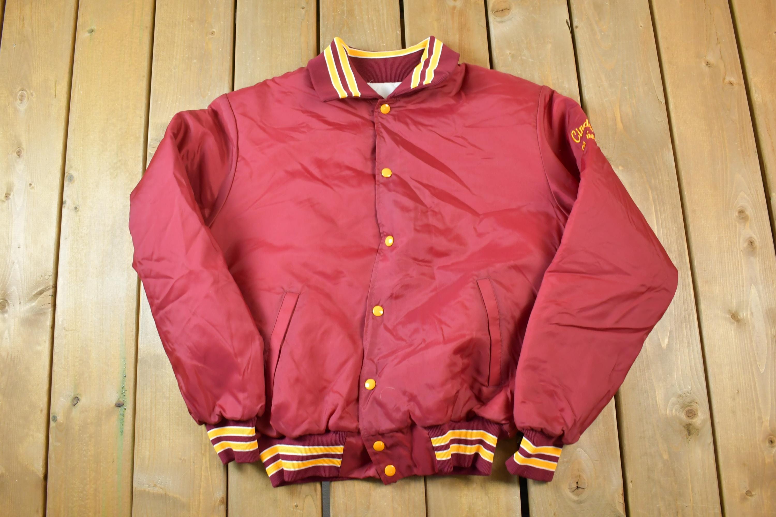 Vintage 1990s Wheels Of Time 71 Nova Massachusetts Embroidered Snap Button Satin Racing Jacket Made In USA