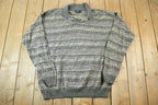 Vintage 1990s TSR Knit Abstract Pattern Collared Crewneck Sweater