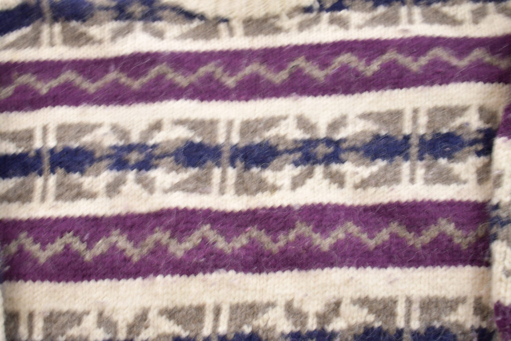 Vintage 1990s Del Mundo All Over Print Knitted Crewneck Sweater