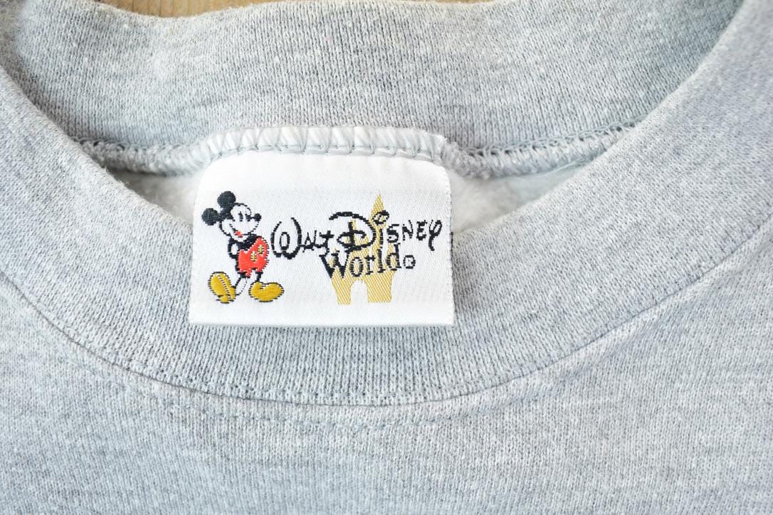 Vintage 1990s Mickey Mouse Walt Disney World Crewneck / Vintage Sweatshirt / Vintage Disney / Mickey / Embroidered / Made In USA