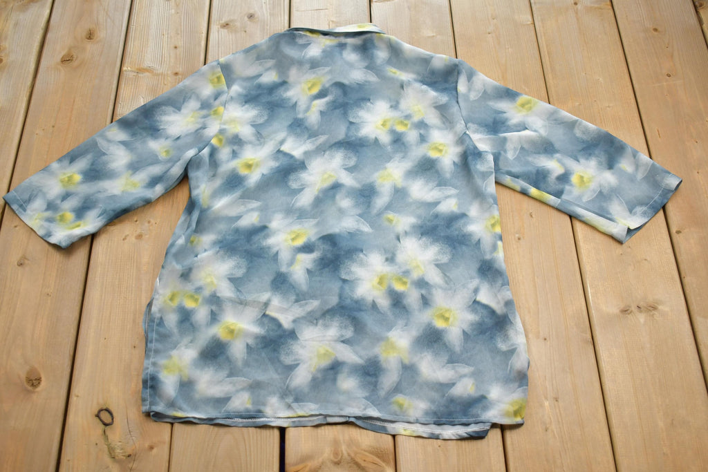 Vintage 1980s DINO Floral Casual Button Up