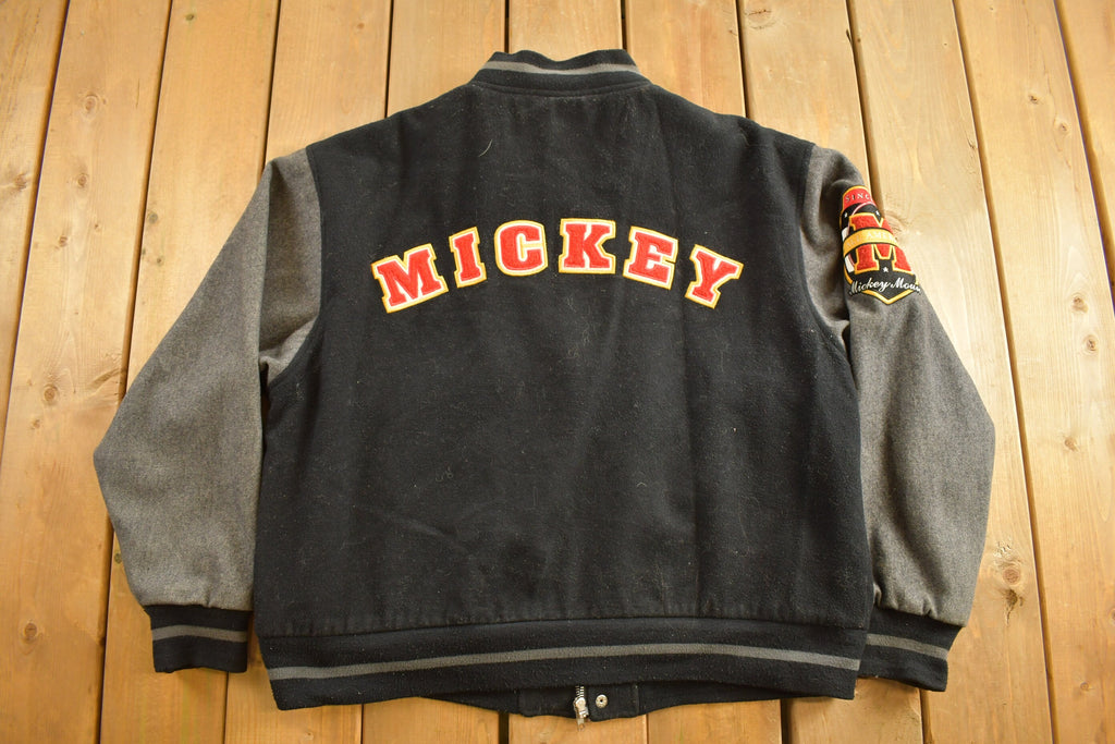 Vintage 1990s Mickey Embroidered Disney Varsity Jacket
