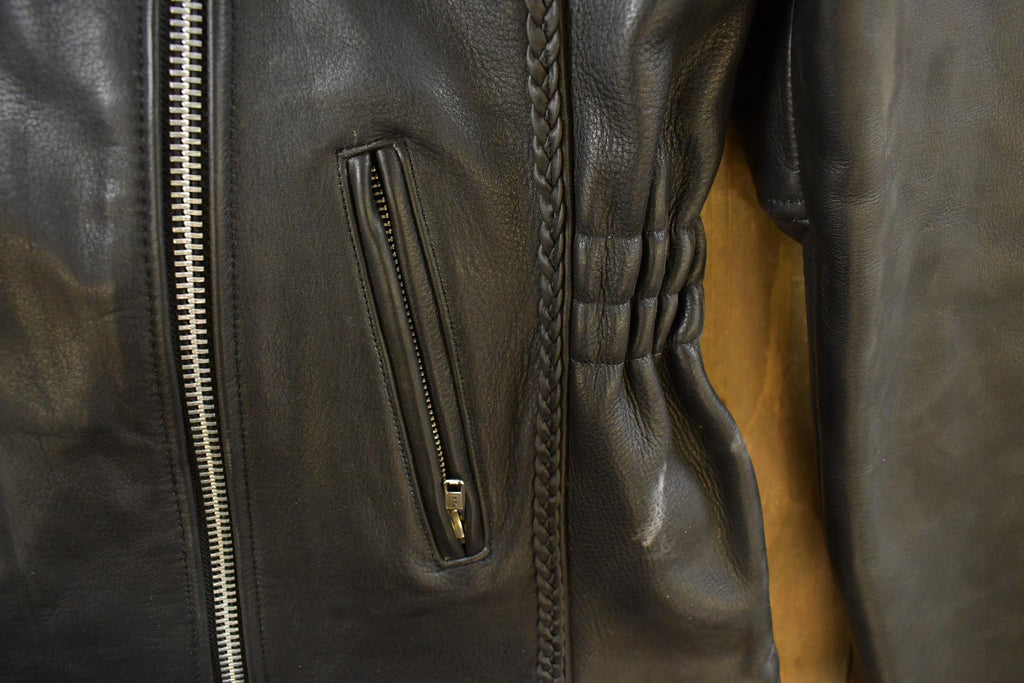Vintage 1990s Leather Master Leather Biker Jacket Women's Large