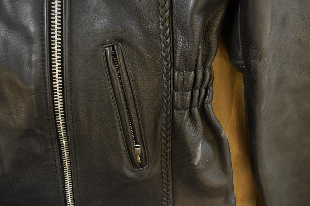 Vintage 1990s Leather Master Leather Biker Jacket Women's Large