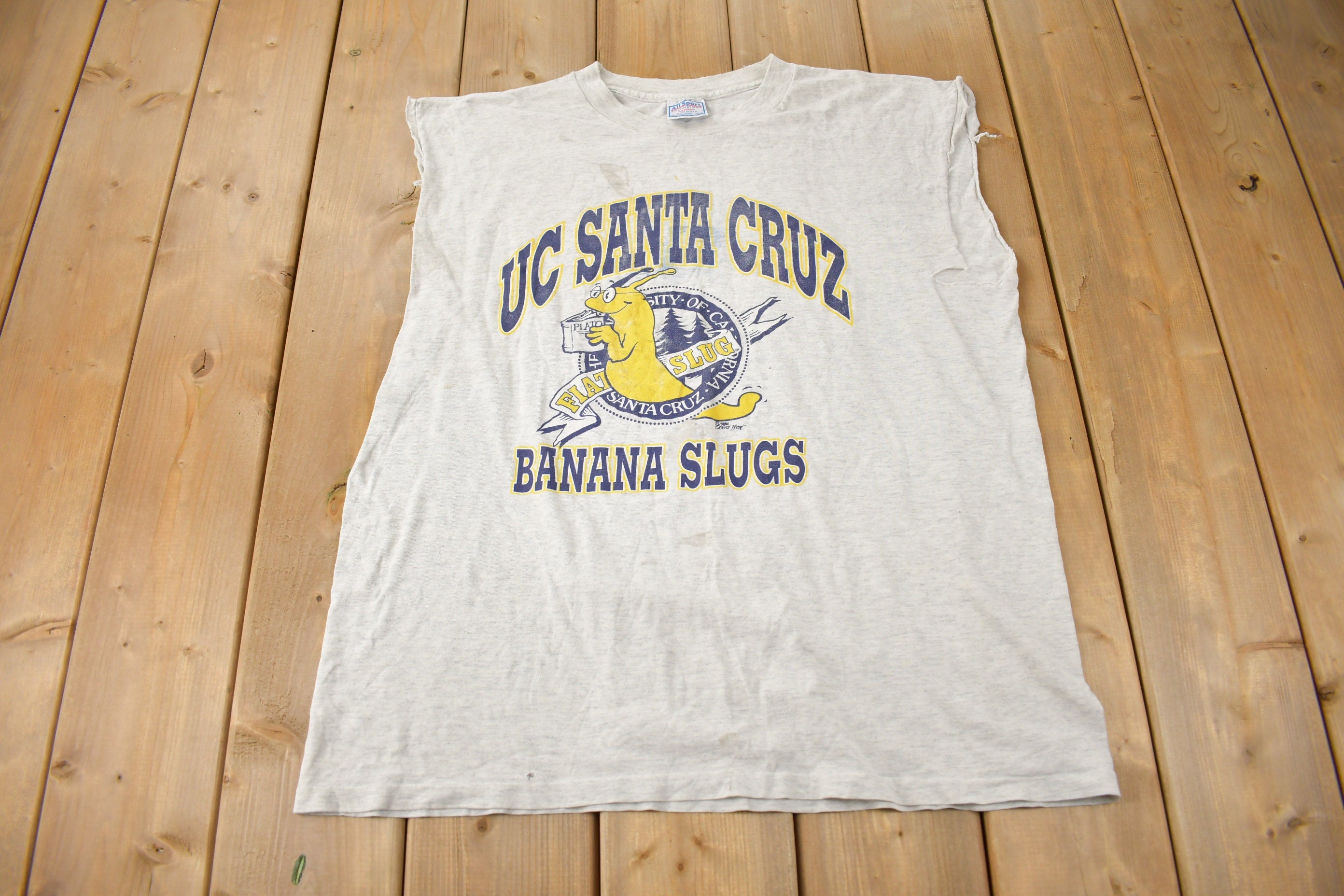 Vintage 1996 UC Santa Cruz Banana Slugs Collegiate Graphic T-Shirt Made In USA