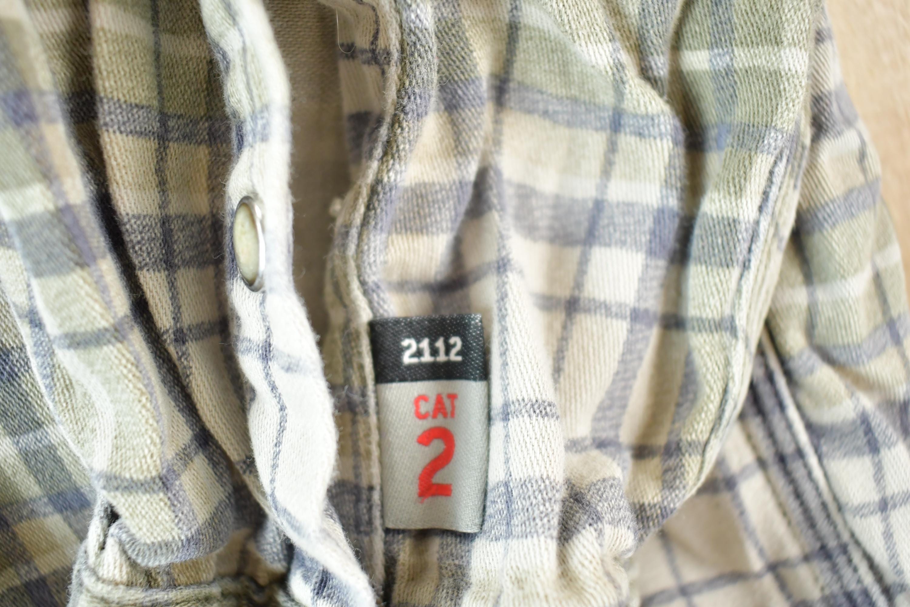 Vintage Y2K Carhartt FR Western Style Plaid Cat 2 Button Up Shirt Men's Large