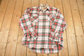 Vintage 1990s Compass Plaid Button Up Shirt Men's M / 90's Rugged Polo