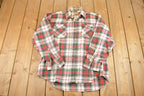Vintage 1990s Compass Plaid Button Up Shirt Men's M / 90's Rugged Polo