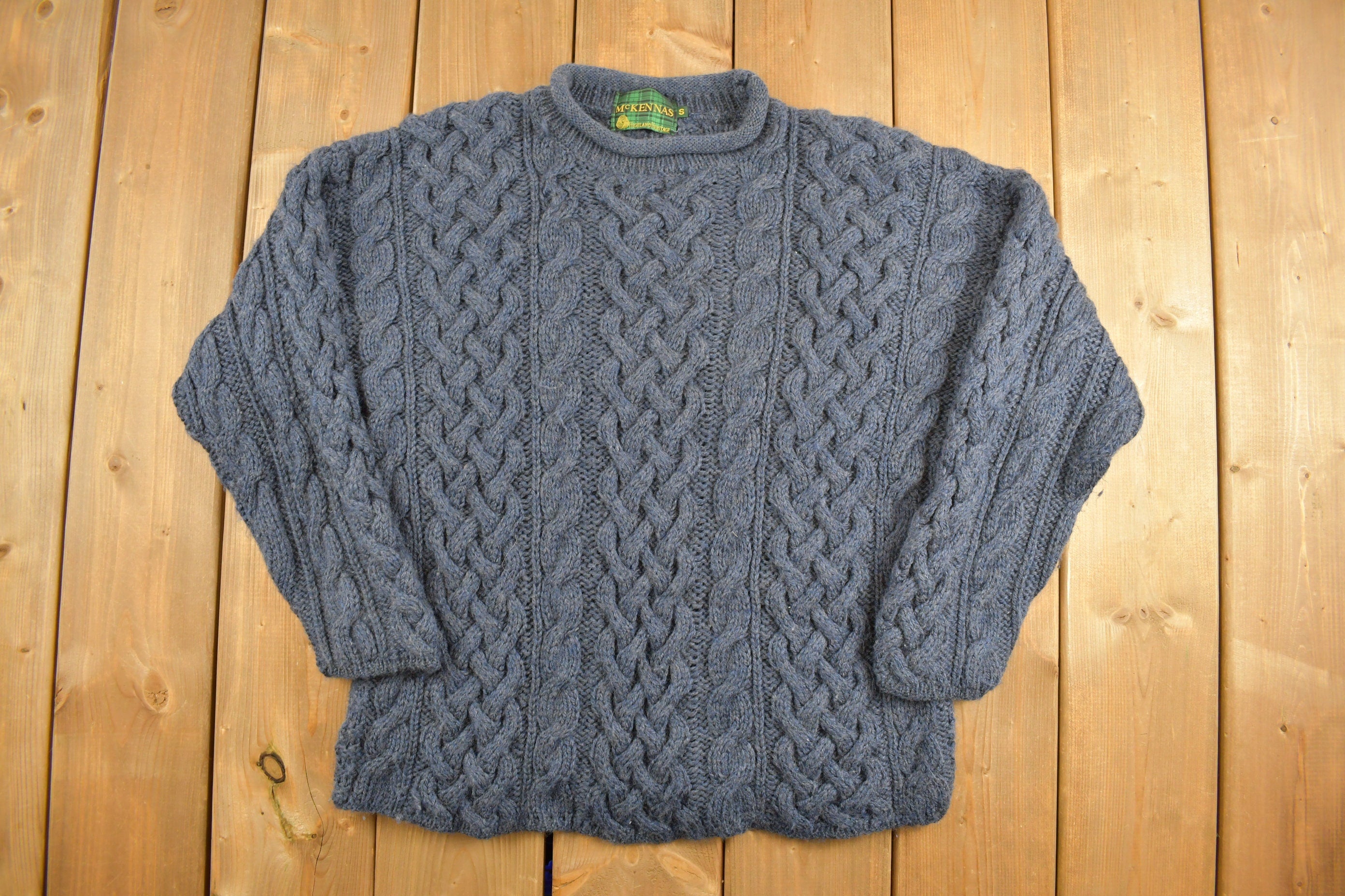 Vintage 1980s Mckennas Cable Knit Sweater  80s Crewneck  Abstract Patterns  Streetwear  Cozy  Winter Fashion  Vintage Knit