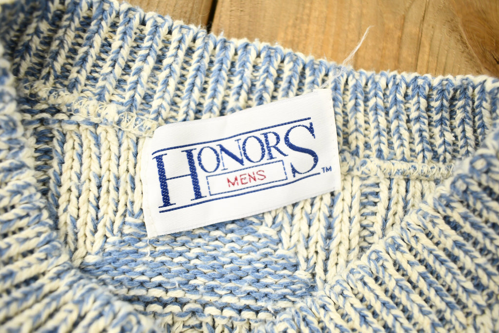 Vintage 1980s Honors 3D Cable Knit Crewneck Sweater /