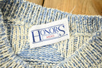Vintage 1980s Honors 3D Cable Knit Crewneck Sweater /
