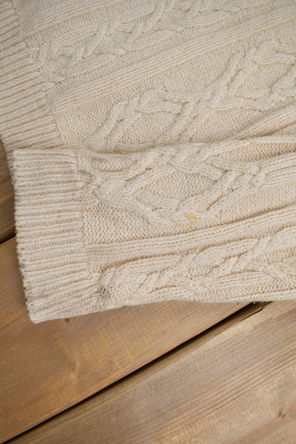 Vintage 1990s Women's Petite 3D Cable Knit Mockneck Sweater