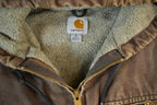 Vintage 2000s Carhartt Hooded Sherpa Lined Jacket Mens Tall Large