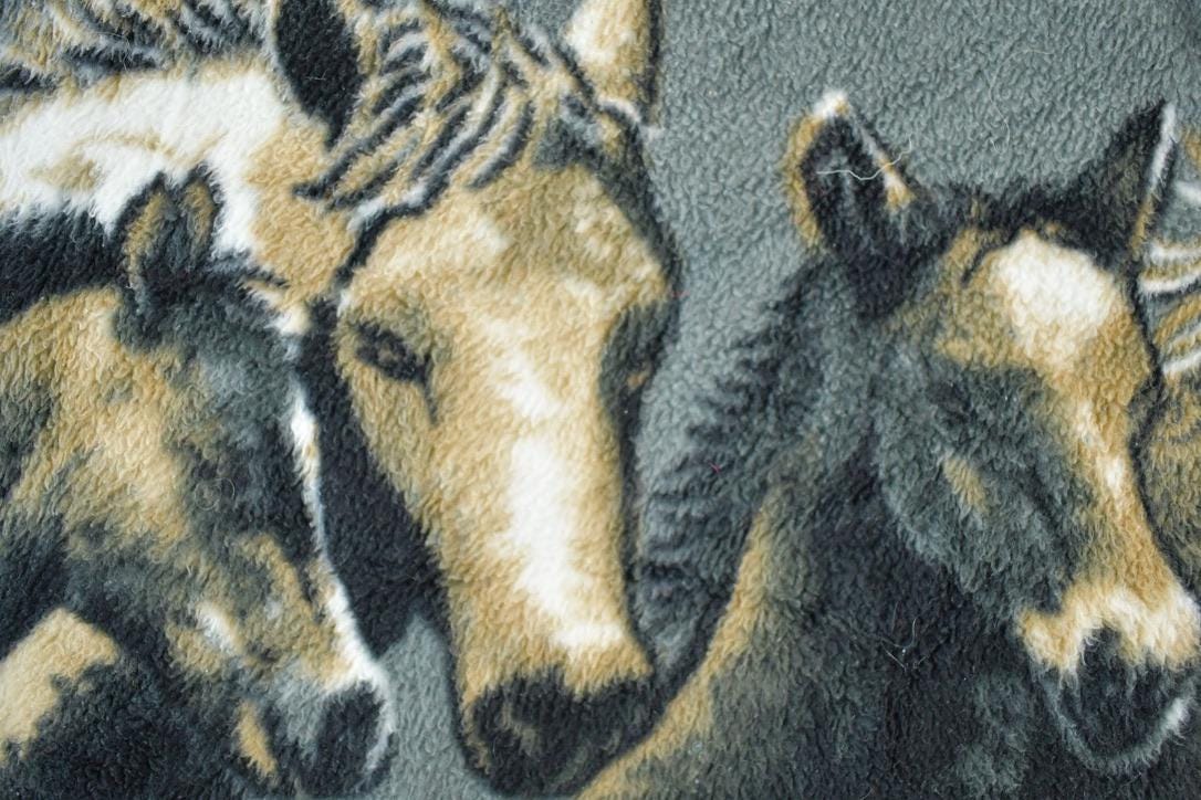Vintage 1990s Mazmania Wild Horses AOP Fleece Sweater