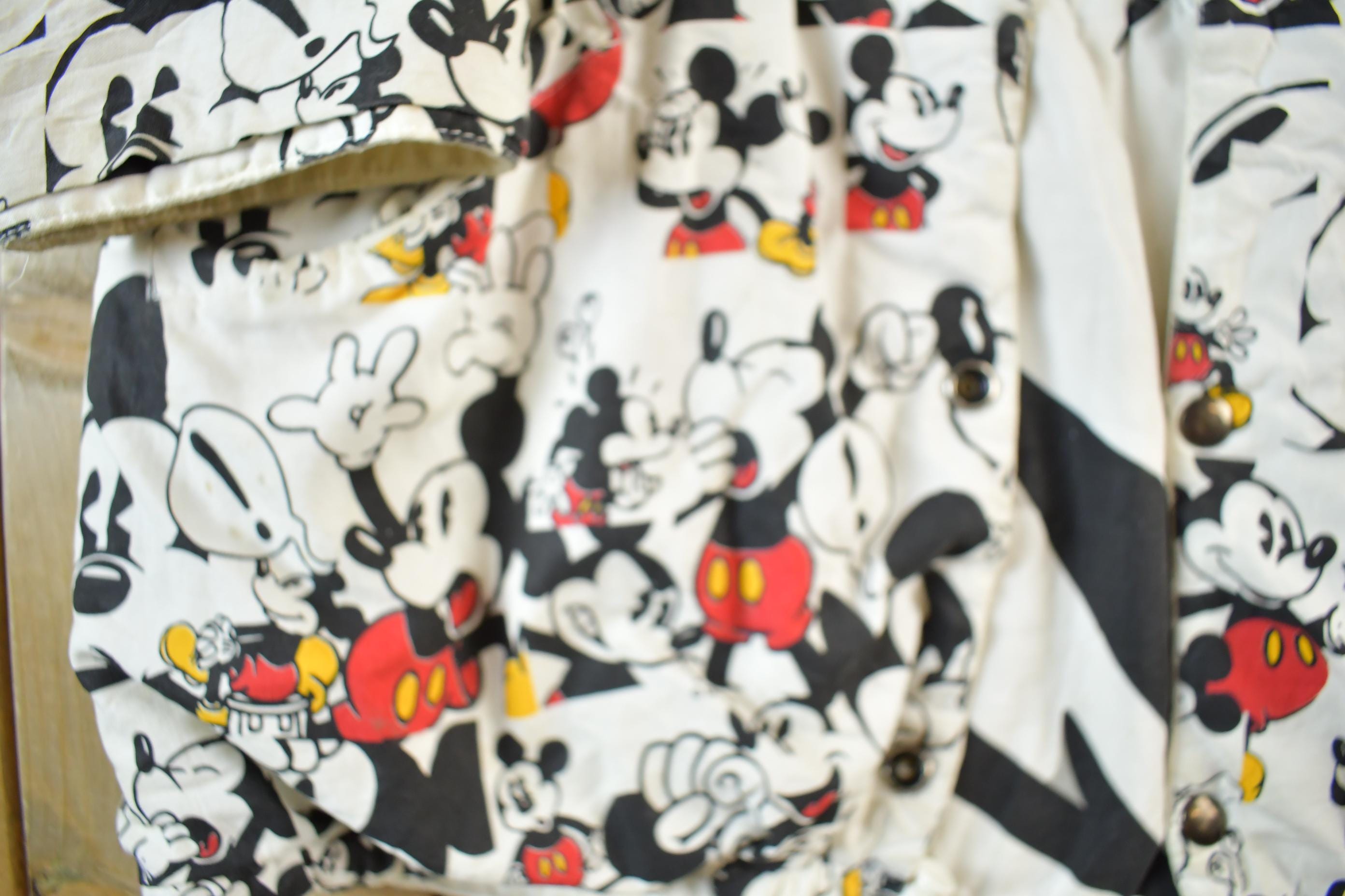 Vintage 1990s Disney Mickey Mouse All Over Print Reversible Jacket Youth XL  90s Cartoon  Streetwear