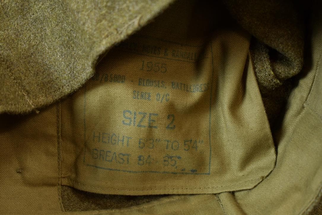 Vintage 1955 Military Battle Dress Button Up Jacket