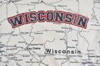 Vintage 1990s Wisconsin All Over Print Map Souvenir T-Shirt