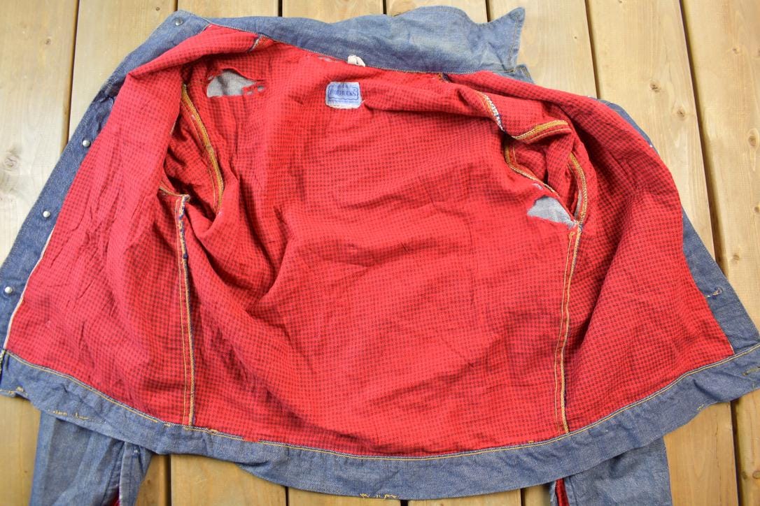 Vintage 1950s Genuine Roebucks Button Up Jean Jacket