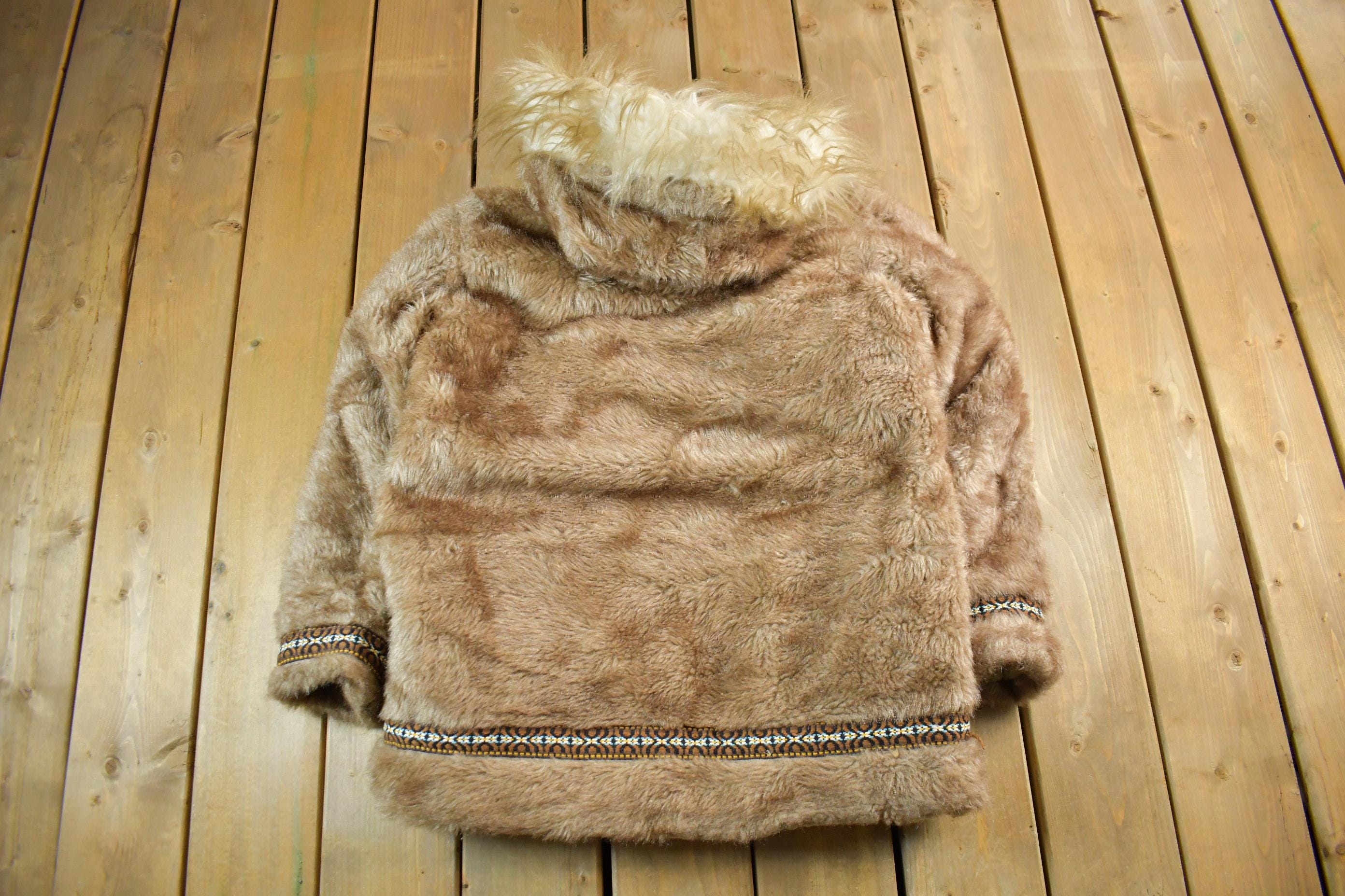 Vintage 1970s Hansa-Branta By Stearns Goose Down Sherpa Eskimo Jacket Women's Large