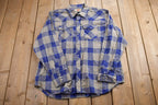 Vintage 1990s Pearl Snap Plaid Flannel Button Up Shirt