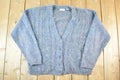 Vintage 1970s Boundary Waters Mohair Cable Knit Cardigan Sweater Mens M