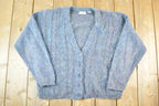 Vintage 1970s Boundary Waters Mohair Cable Knit Cardigan Sweater Mens M