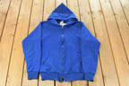 Vintage 1990s Pluma Blank Thermal Lined Full Zip Hoodie Men's Medium