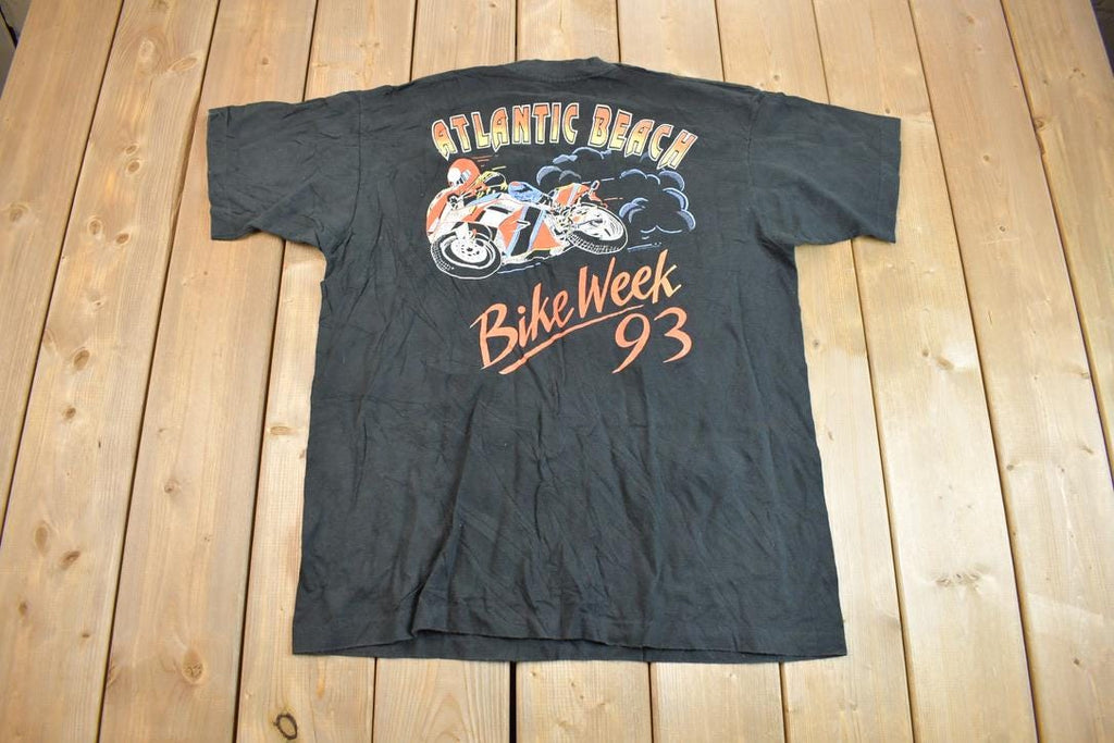 Vintage 1993 Atlantic Beach Bike Graphic T Shirt