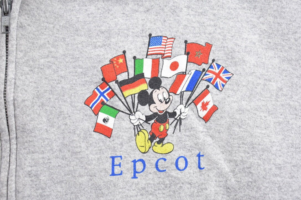 Vintage 1990s Disney Epcot Center Mickey Mouse Zip Up Hoodie  Vintage Sweatshirt  Vintage Disney  Mickey  Epcot Vintage  Made In USA