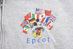 Vintage 1990s Disney Epcot Center Mickey Mouse Zip Up Hoodie  Vintage Sweatshirt  Vintage Disney  Mickey  Epcot Vintage  Made In USA