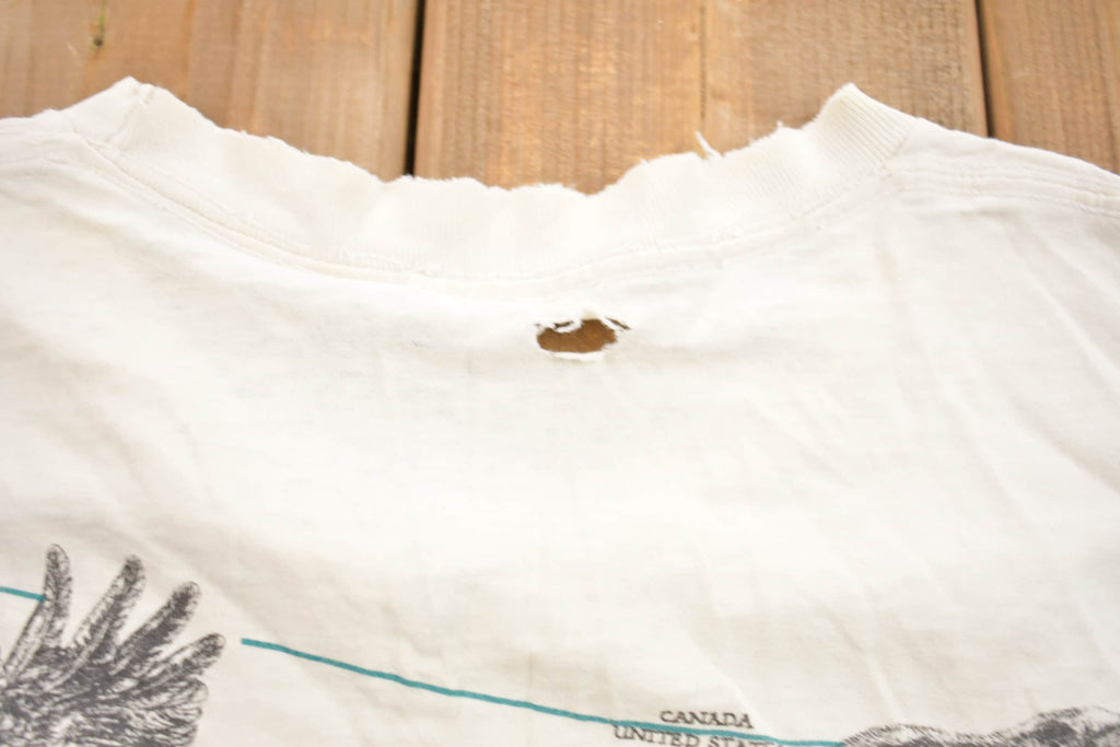 Vintage 1990s American Outback Apparel USA Map Animals Graphic T-Shirt